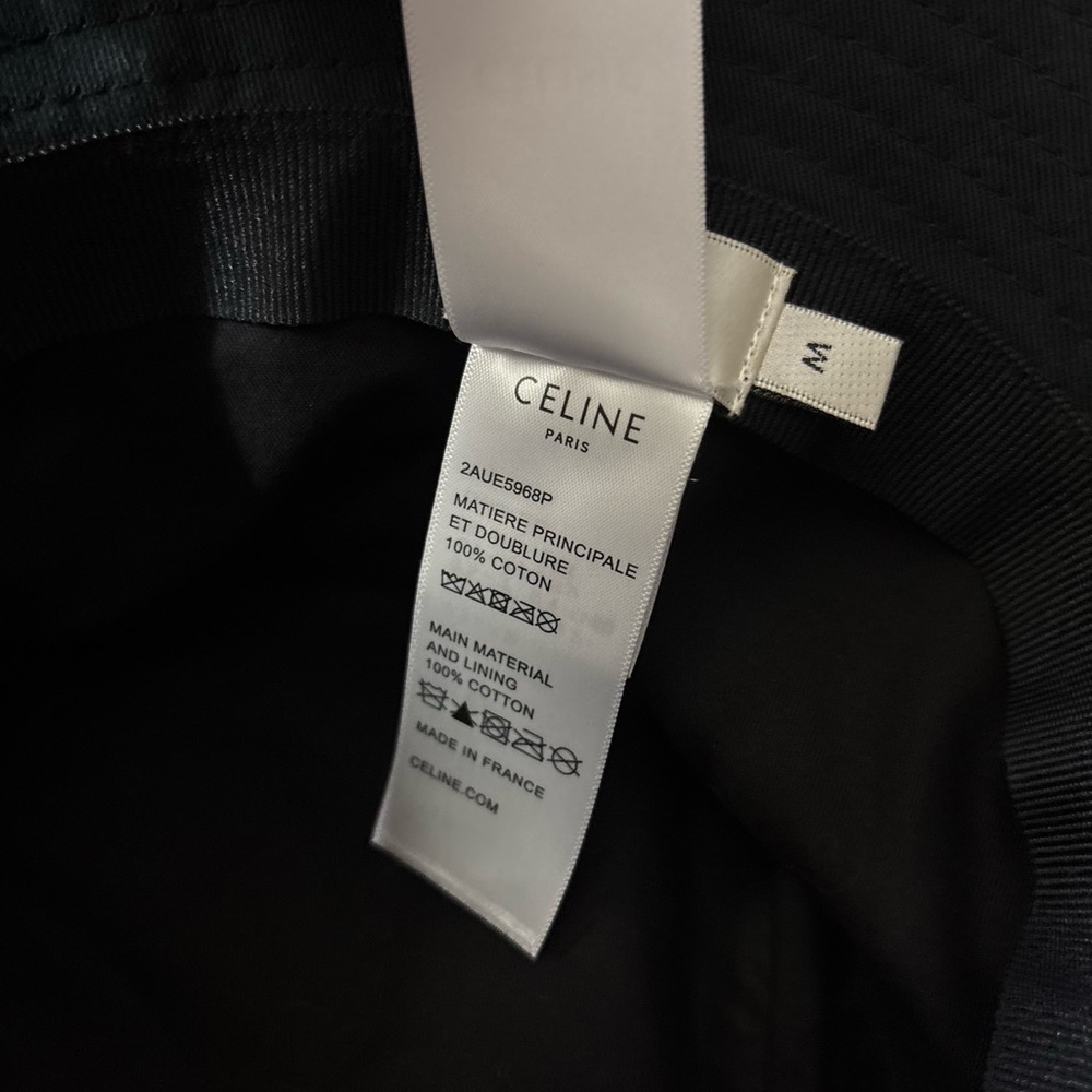 Celine black Hat with White BOB WITH TRIOMPHE PATCH IN COTTON GABARDINE - Picture 9 of 12